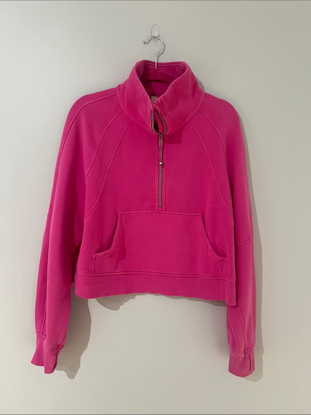 Lululemon Scuba Oversized Funnel Neck Half Zip •M/L • Sonic Pink + Water Bottle - Picture 4 of 10